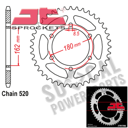 JT Sprockets - JT Sprockets Steel Rear Sprocket - 46T - JTR1786.46