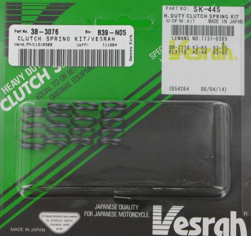 Vesrah - Vesrah H/D Clutch Spring Set - SK-445