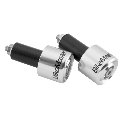 BikeMaster - BikeMaster Anodized Aluminum Billet Bar Ends - Silver - 152128