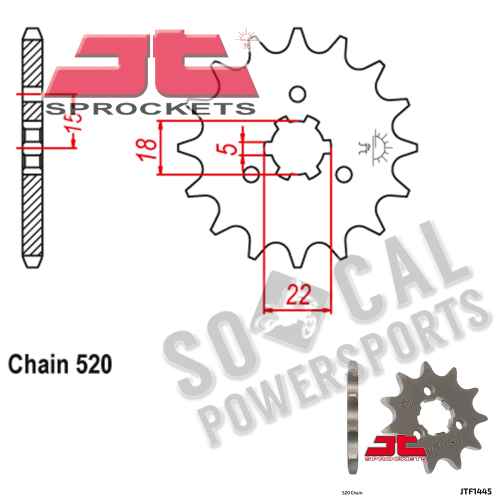 JT Sprockets - JT Sprockets Steel Front Sprocket - 12T - JTF1445.12