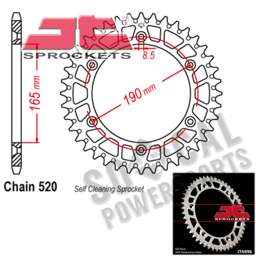 JT Sprockets - JT Sprockets Aluminum Rear Sprocket - 50T - JTA896.50