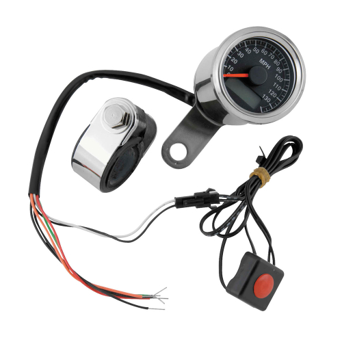 Bikers Choice - Bikers Choice LED Mini Speedometer - Black Face - 482515