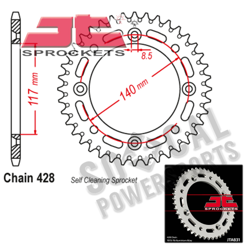 JT Sprockets - JT Sprockets Aluminum Rear Sprocket - 47T - JTA831.47