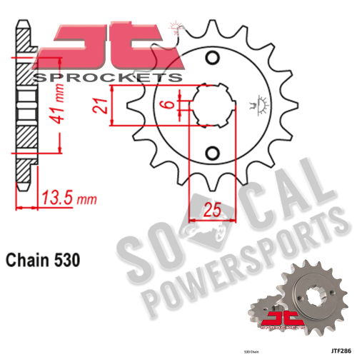 JT Sprockets - JT Sprockets Steel Front Sprocket - 14T - JTF286.14