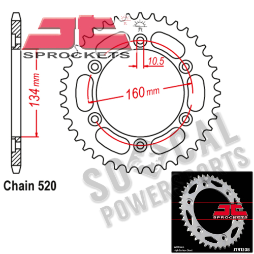 JT Sprockets - JT Sprockets Steel Rear Sprocket - 40T - JTR1308.40