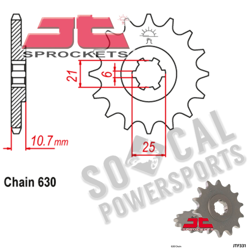 JT Sprockets - JT Sprockets Steel Front Sprocket - 14T - JTF331.14