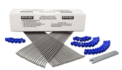 Excel - Excel Rear Spoke/Nipple Set - Blue - 18in. - XS9-21187B