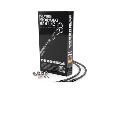 Goodridge - Goodridge GR Powersports SS Front Brake Line Kit - Stainless Steel - Carbon - KW0749-5FC-CB