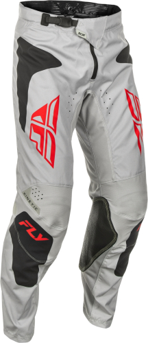 Fly Racing - Fly Racing Kinetic Sym Pants - 378-43028 - Light Gray/Red/Black - 28