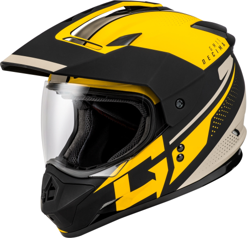 G-Max - G-Max GM-11 Decima Helmet - A11161224 - Matte Black/Yellow/Gray - Small