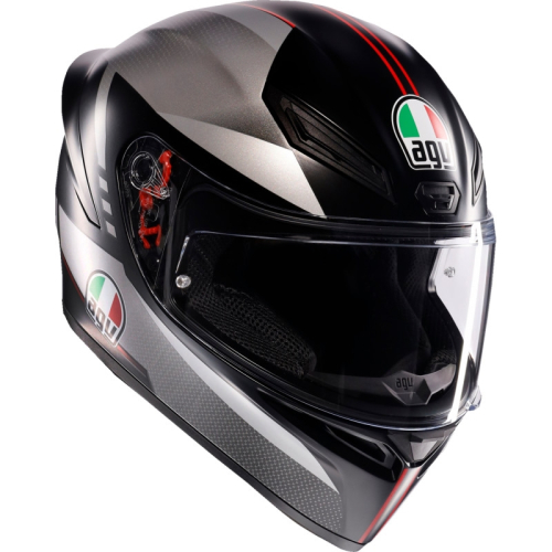 AGV - AGV K1 S Lap Helmet - 2118394003-034-S - Matte Black/Gray/Red - Small