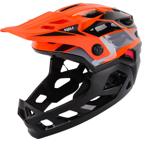 Kali Protectives - Kali Protectives Child Maya Race Helmet - 0221923312 - Gloss Orange/Gray/Black - OSFA