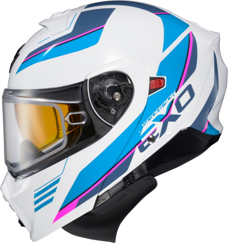 Scorpion - Scorpion EXO-AT930 Modulus Helmet with Electric Shield - 93-1023-EC - White/Blue - Small