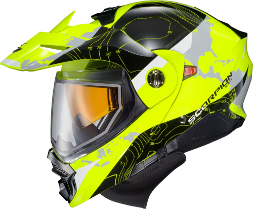 Scorpion - Scorpion EXO-AT960 Topographic Helmet with Dual Lens Shield - 96-1054-SD - Hi-Vis - Medium