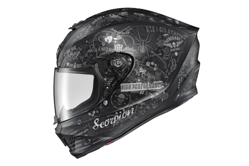 Scorpion - Scorpion EXO-R420 Shake II Helmet - 42-2225 - Black/White - Large