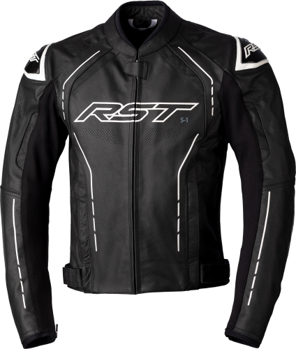 RST - RST S1 CE Leather Jacket - 102977WHI-40 - Black/Black/White - Small
