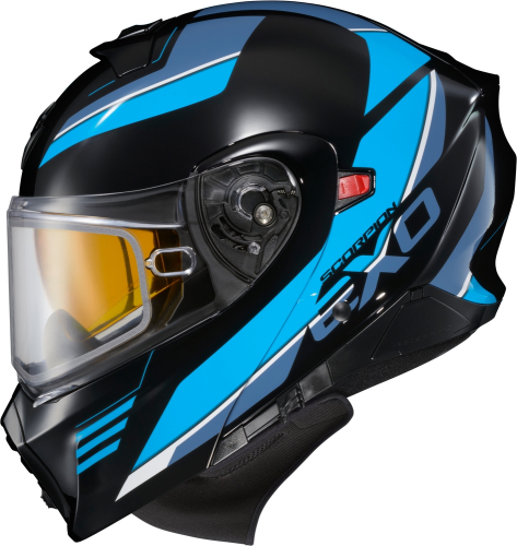 Scorpion - Scorpion EXO-AT930 Modulus Helmet with Electric Shield - 93-1055-EC - Black/Blue - Large