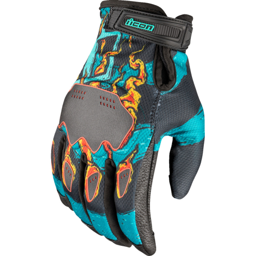 Icon - Icon Hooligan Munchies Gloves - 3301-4800 - Teal - 2XL