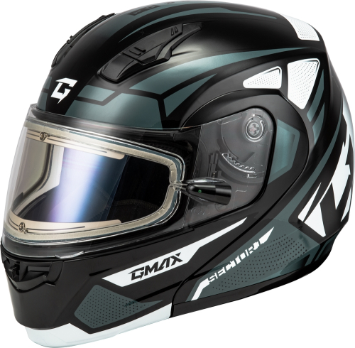 G-Max - G-Max MD-04S Sector Helmet with Elecric Shield - M4043363 - Black/Silver - X-Small