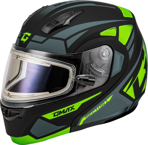 G-Max - G-Max MD-04S Sector Helmet with Elecric Shield - M4043776 - Black/Hi-Vis - Large