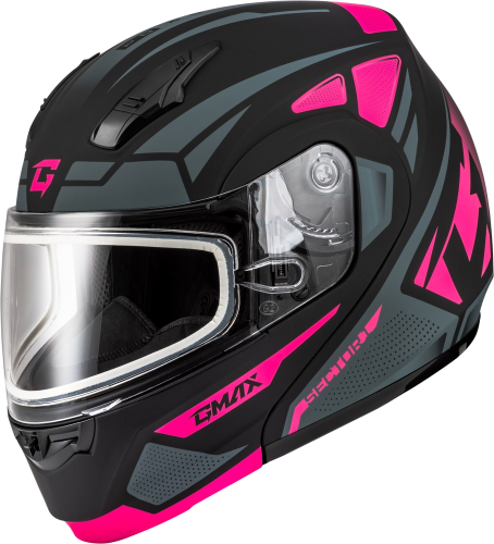 G-Max - G-Max MD-04S Sector Helmet with Dual Lens Shield - M20431334 - Black/Pink - Small
