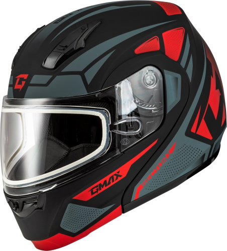 G-Max - G-Max MD-04S Sector Helmet with Dual Lens Shield - M2043153 - Black/Red - X-Small