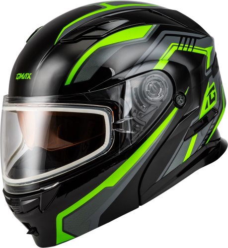 G-Max - G-Max MD-01S Transistor Helmet with Dual Lens - M201391314 - Black/Gray/Green - Small
