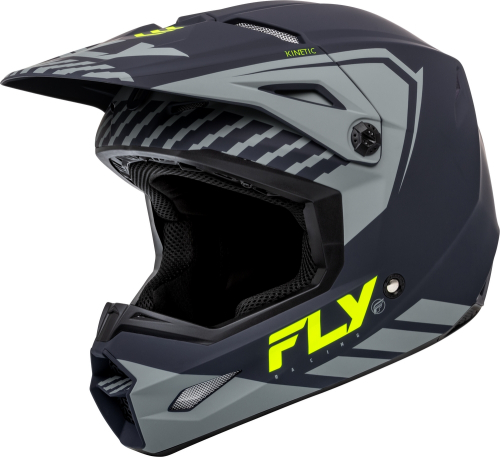 Fly Racing - Fly Racing Kinetic Menace Helmet - F73-8657L - Matte Gray/Hi-Vis - Large