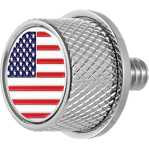 Figurati Designs - Figurati Designs Seat Mounting Knob - Stainless Steel with American Flag Skull - FD20-SEAT KN-SS