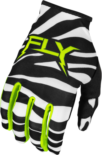 Fly Racing - Fly Racing Lite Uncaged Youth Gloves - 377-742YL - Black/White/Neon Green - Large