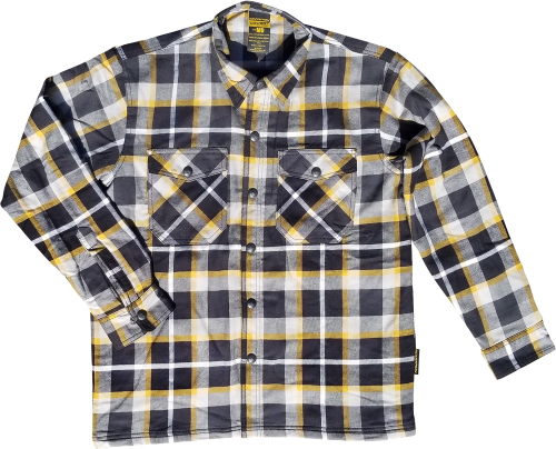 Scorpion - Scorpion Covert Moto Flannel Shirt - 13803-3 - White/Yellow - Small