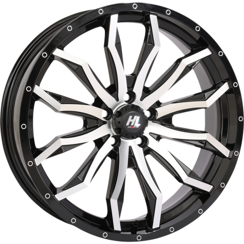 High Lifter Products - High Lifter Products HL21 Front/Rear Wheel - 20x7 - 4+3 Offset - 5/4.5 - Gloss Black/Machined - 20HL21-1145