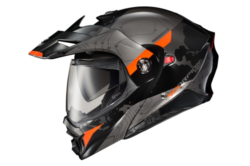 Scorpion - Scorpion EXO-AT960 Topographic Helmet - 96-1033 - Black/Orange - Small