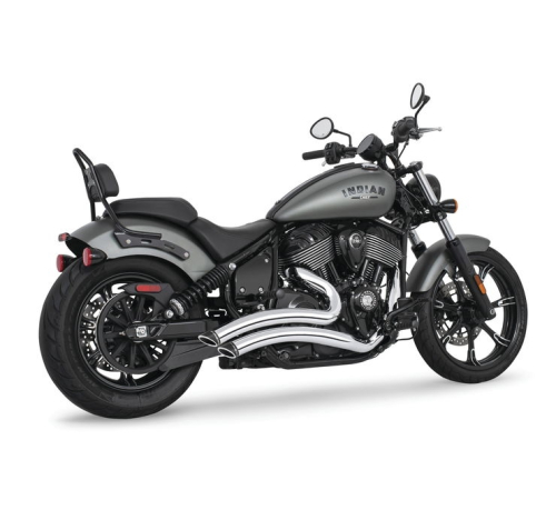 Freedom Performance - Freedom Performance Sharp Curve Radius Exhaust System for Chief - Chrome/Sculpted Black Tip - IN00436