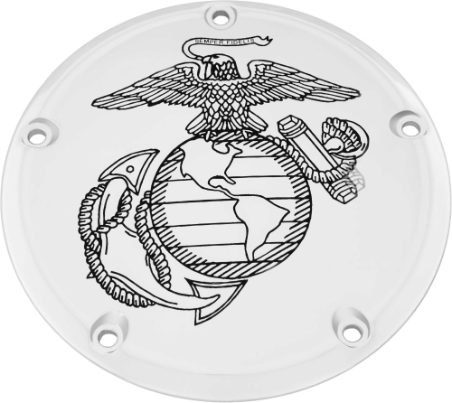 Custom Engraving LTD - Custom Engraving LTD Patriotic Derby Cover - Marine Ega - Chrome - MAR01-46