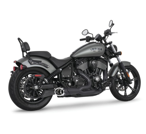 Freedom Performance - Freedom Performance Combat 2-into-1 Shorty Exhaust System for Chief - Black/Chrome Tip - IN00404