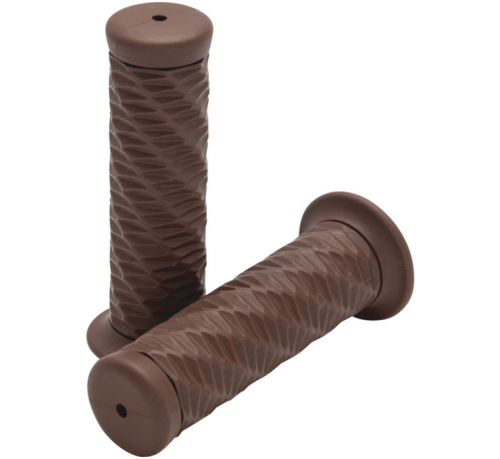 Bikers Choice - Bikers Choice Ol' Skool Grips - Spiral - Brown - 485804