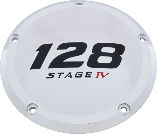 Custom Engraving LTD - Custom Engraving LTD Displacement Derby Cover - 128 Cubic Inch Stage IV - Chrome - 128-05-46