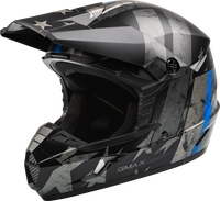 G-Max - G-Max MX-46 Patriot Helmet - D3466076 - Matte Black/Gray/Blue - Large
