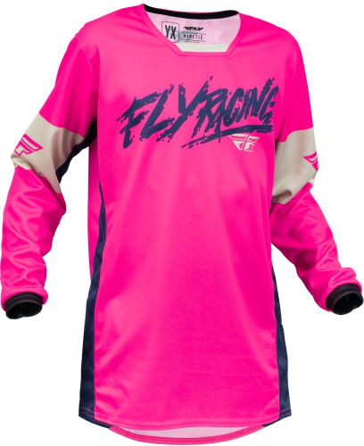 Fly Racing - Fly Racing Kinetic Khaos Youth Jersey - 376-424YX - Pink/Navy/Tan - X-Large