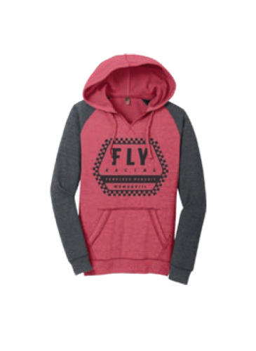 Fly Racing - Fly Racing Fly Track Womens Hoodie - 358-00862X - Red Heather/Charcoal - 2XL