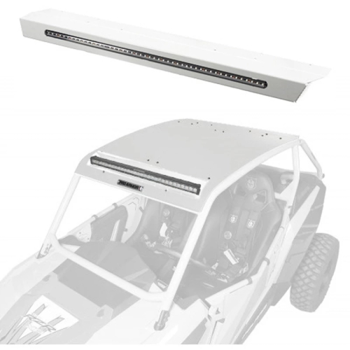 Pro Armor - Pro Armor Roof With Light Bar Pocket and Integrated Rear Light Bar - White - P141R124WH