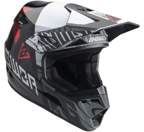 Answer - Answer AR3 Ronin Helmet - 447712 - Black/White/Crimson - Large