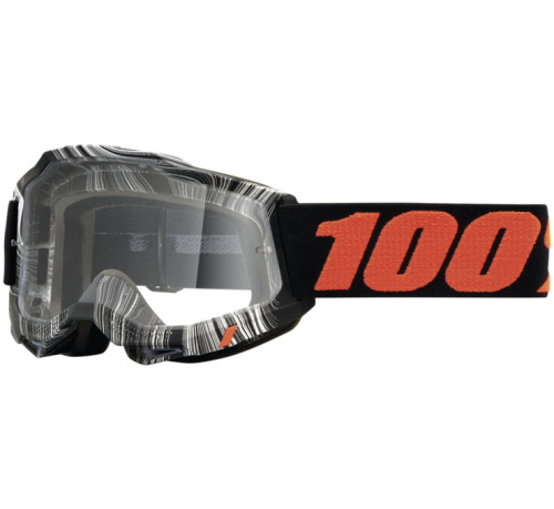 100% - 100% Accuri 2 Geospace Goggles - 50013-00008 - Black/Orange / Clear Lens - OSFM