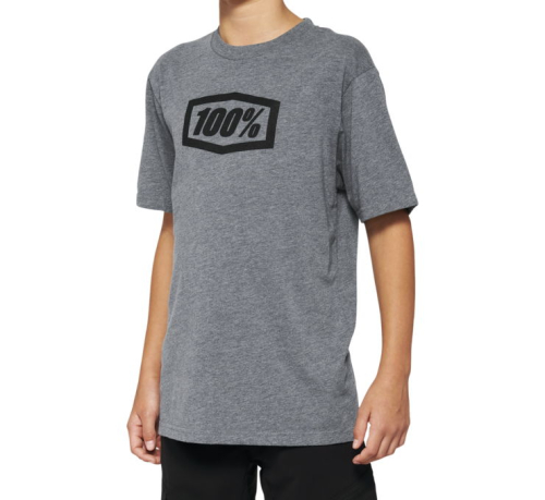 100% - 100% Icon Youth T-Shirt - 20001-00008 - Heather Gray - Small