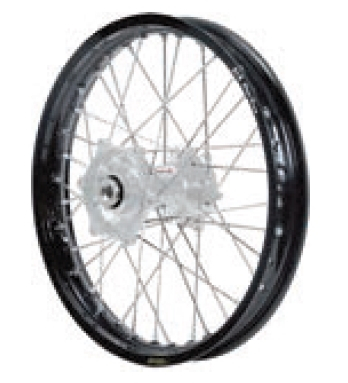 Dubya - Dubya MX Rear Wheel with DID DirtStar Rim - 1.85x19 - Silver/Black - 70-4154SB
