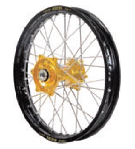 Dubya - Dubya MX Rear Wheel with DID DirtStar Rim - 1.85x19 - Gold Hub/Black Rim - 70-4152GB