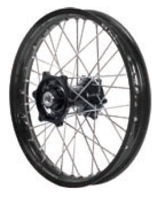 Dubya - Dubya MX Rear Wheel with Excel Rim - 1.60x12 - Black Hub/Black Rim - 70-3161BB