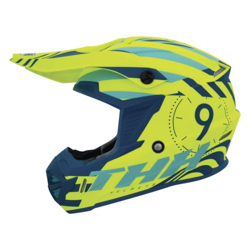 THH Helmets - THH Helmets T730X Twister Helmet - 648003 - Neon Yellow/Blue - Small