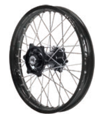 Dubya - Dubya MX Rear Wheel with DID DirtStar Rim - 2.15x19 - Orange Hub/Black Rim - 70-4067OB